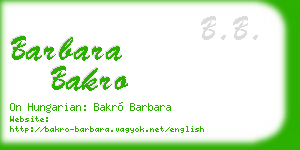 barbara bakro business card